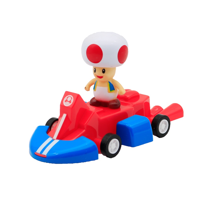 4pcs /set Film Super Mario Bros Pull-back Cars Luigi Mushroom Bowser Figurine Boneka Balap Mobil Kendaraan Mainan Untuk Anak Hadiah