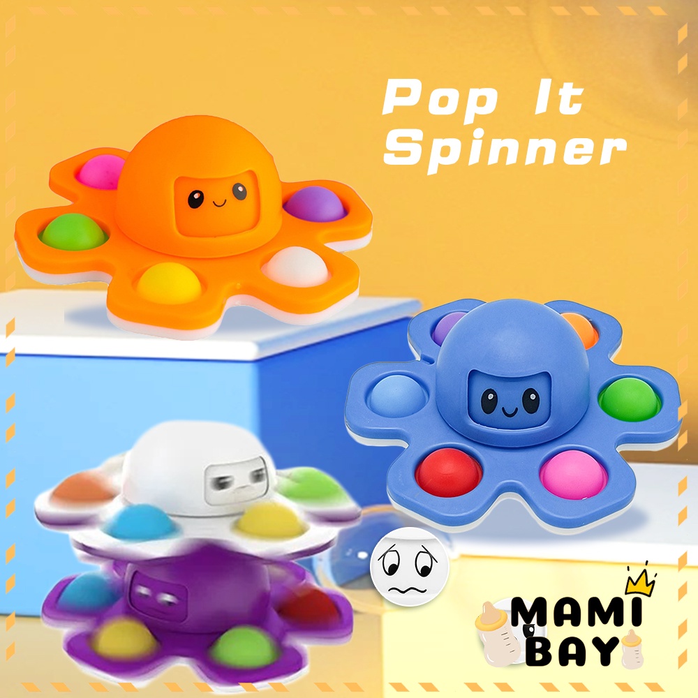 Mamibayi Pop It Fidget Spinner Mainan Viral Anak Fingertip Spinner