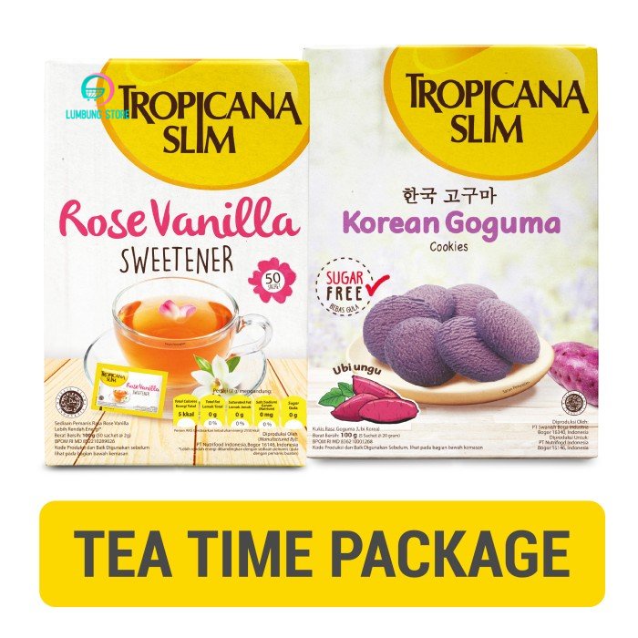 

Tropicana Slim Korean Goguma Cookies (5 Sch) & Sweetener Rose Vanilla