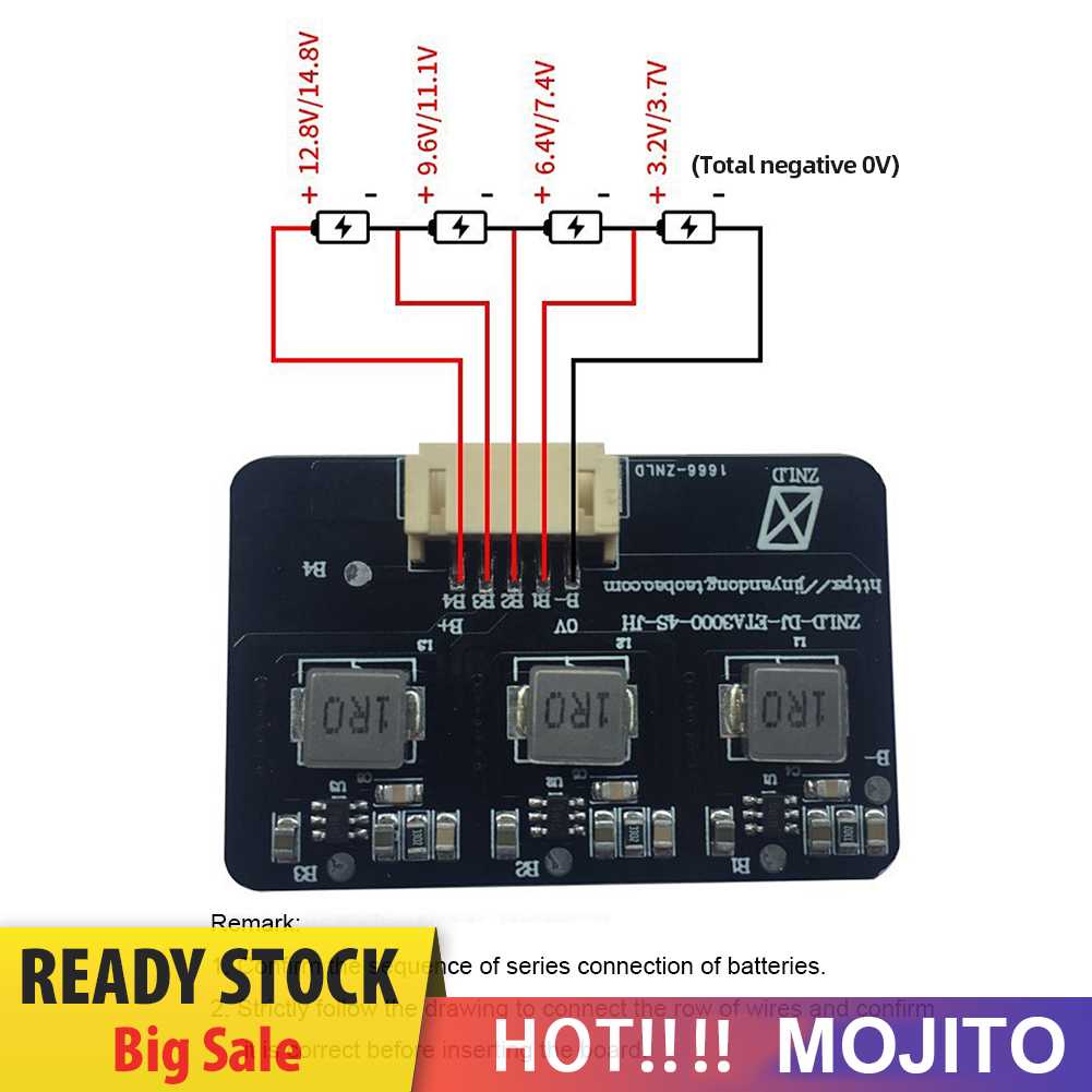 2-4.5v Balancer Aktif 1.2A Baterai Lithium Papan Transfer Energi Presisi Tinggi