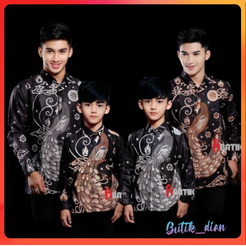 Kemeja Batik Couple Ayah Dan Anak Laki-laki Lengan Panjang / Batik Pria Modern Motif Terbaru butikdian