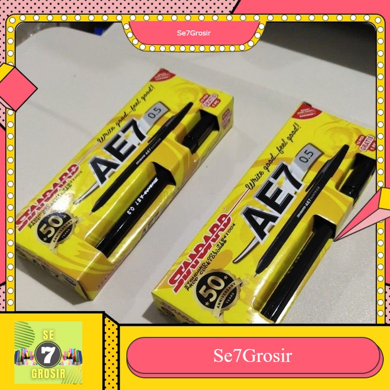 

BOLPOIN STANDARD AE7 HITAM SELUSIN (ISI 12) TINTA HITAM