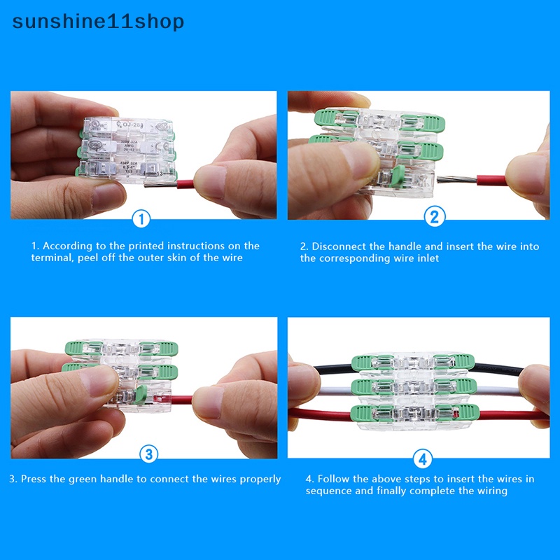Sho Konektor Kawat Hijau Mini Quick Connector Universal Compact Wire Connector Plug-in Wire Terminal Konektor Rumah N