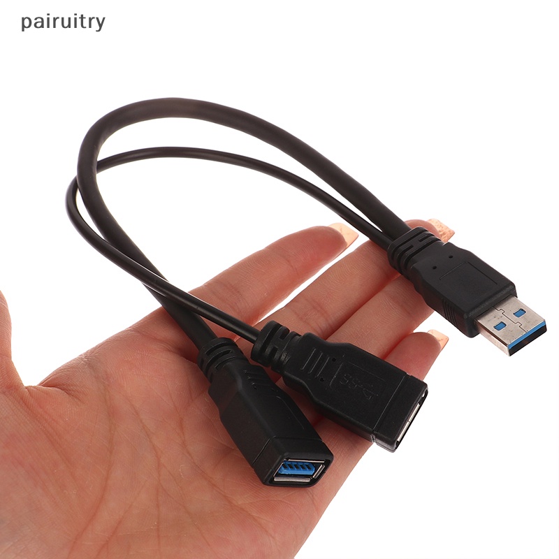 Prt Kabel Listrik Spliter Y Inovatif Dan Praktis Cord Extension USB 3.0 A 1pria Ke2Wanita Data Hub Power Adapter PRT
