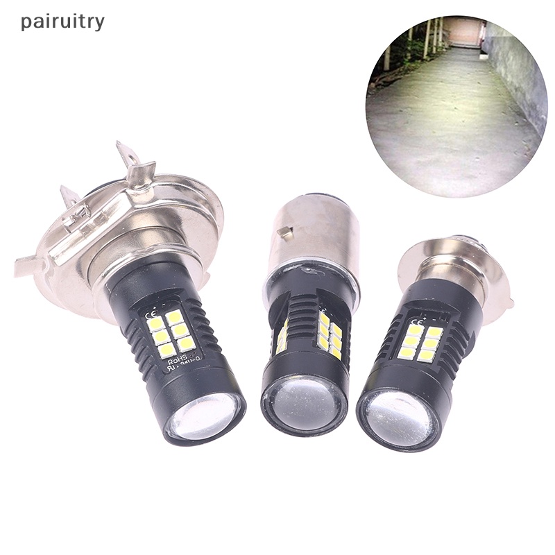 Prt Putih High Low Beam Lamp Bulbs LED Lampu Depan Motor 12V Fog Light H4 BA20D PX15D Untuk Moto Sepeda Roda Tiga PRT