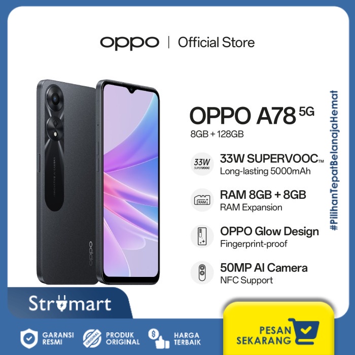 OPPO A78 5G 8GB/128GB GARANSI RESMI