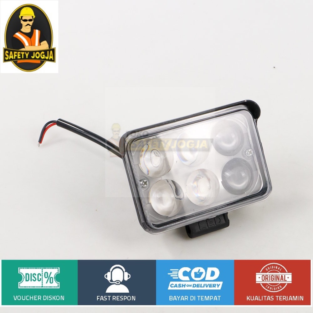 Science Lampu Tembak Flood Light IP67 Cool White 6LED 18W Black