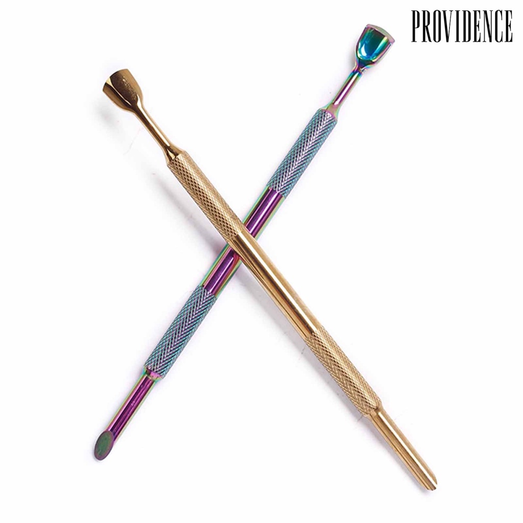 Providence Pendorong Kutikula Bulat/Arc-shaped Cutting Edge Double Head Manicure Peeling Perawatan Kuku Stainless Steel Pedicure Care Alat Salon Kuku