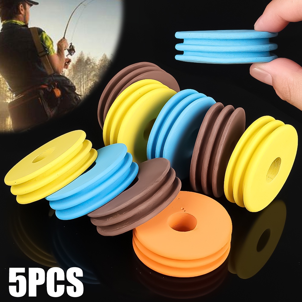 5pcs Spool Utama Lingkar Pancing Alur Ganda Universal/ Outdoor Warna Acak Busa Winding Board Tackle Aksesoris