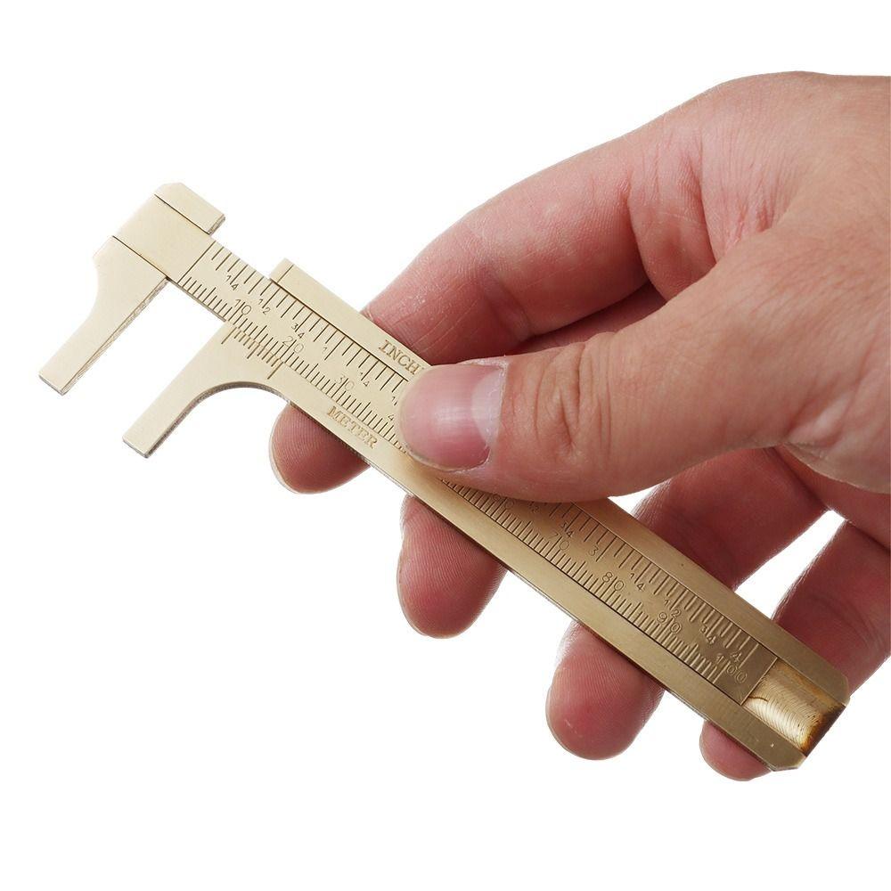 TOP 2buah Vernier Caliper Kuningan Untuk Manik Kawat Permata Cincin Pengukur Skala Ganda Alat Ukur Handy Caliper