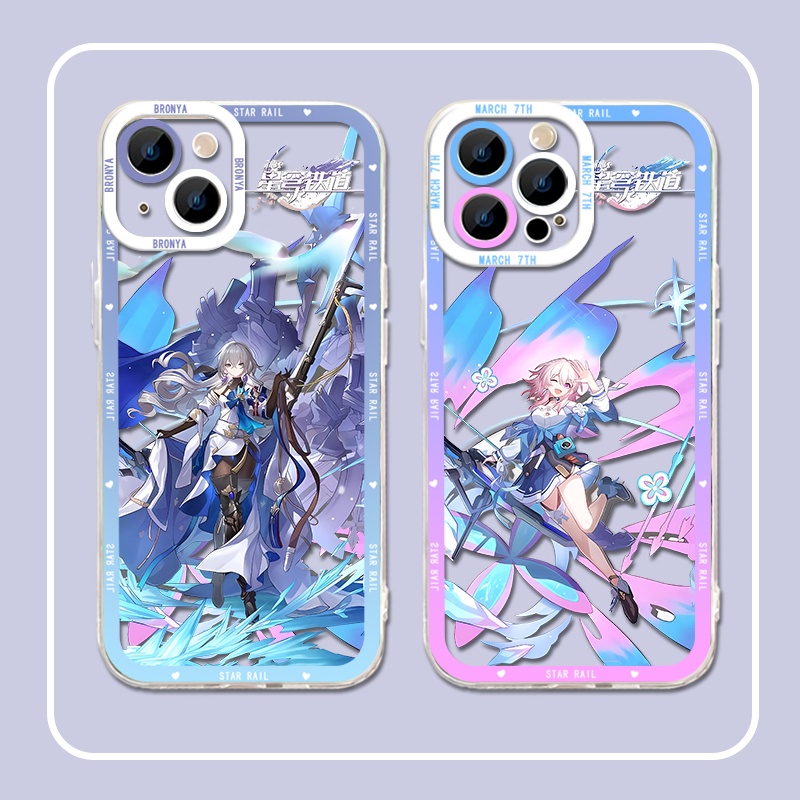 IPHONE Honkai Star Rail Himeko Blonia Soft Phone Case Kompatibel Untuk Iphone14 11 13 12 Pro Max XS XR X8 7 6S Plus Mini Maret 7th Casing Transparan TPU Silikon Shockproof Cover