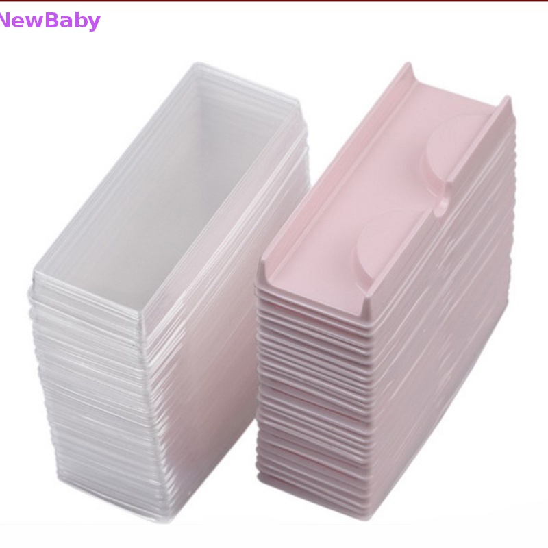 Newbaby 50pcs Nampan Bulu Mata Plastik Segitigatransparan mink lash holder eyelash tray ID