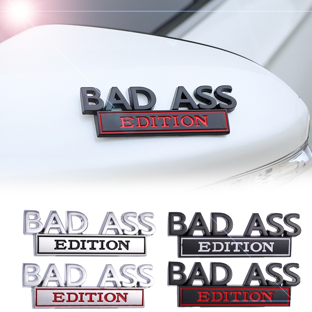 Bad ASS Kendaraan Refitting Logo 3D Fender Logo Stiker Decal Modifikasi Mobil Logam Dekorasi Stiker Perekat Diri Tubuh Stiker Untuk Mobil Motor Suv