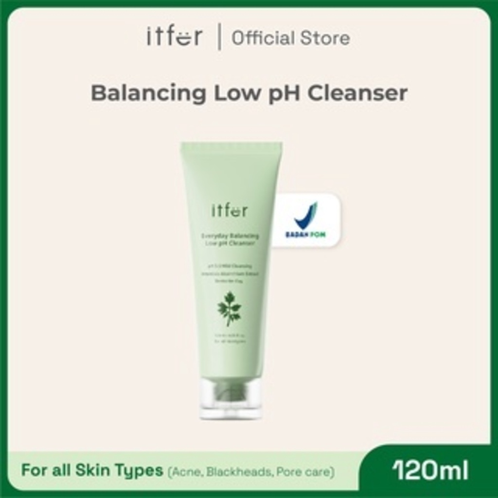 ITFER Everyday Balancing Low PH Cleanser (120 ml) -  Facial wash yang dapat memberikan kulit yang cerah dan mengurangi stres