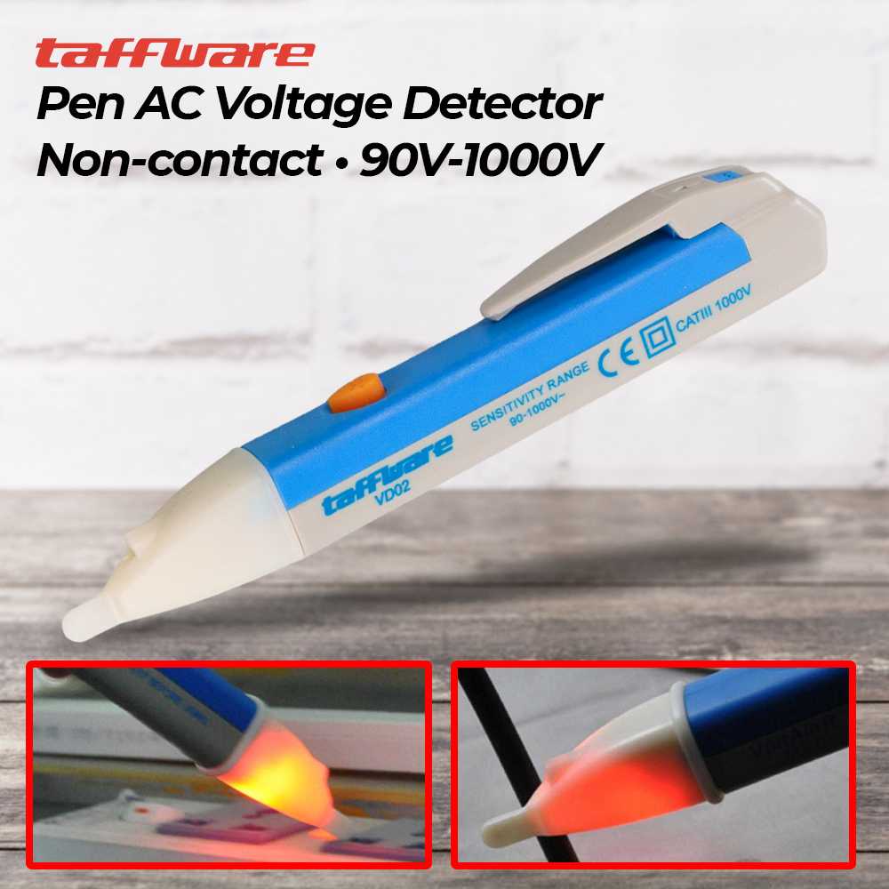

Taffware Pen Non-contact AC Voltage Alert Detector 90V-1000V - VD02