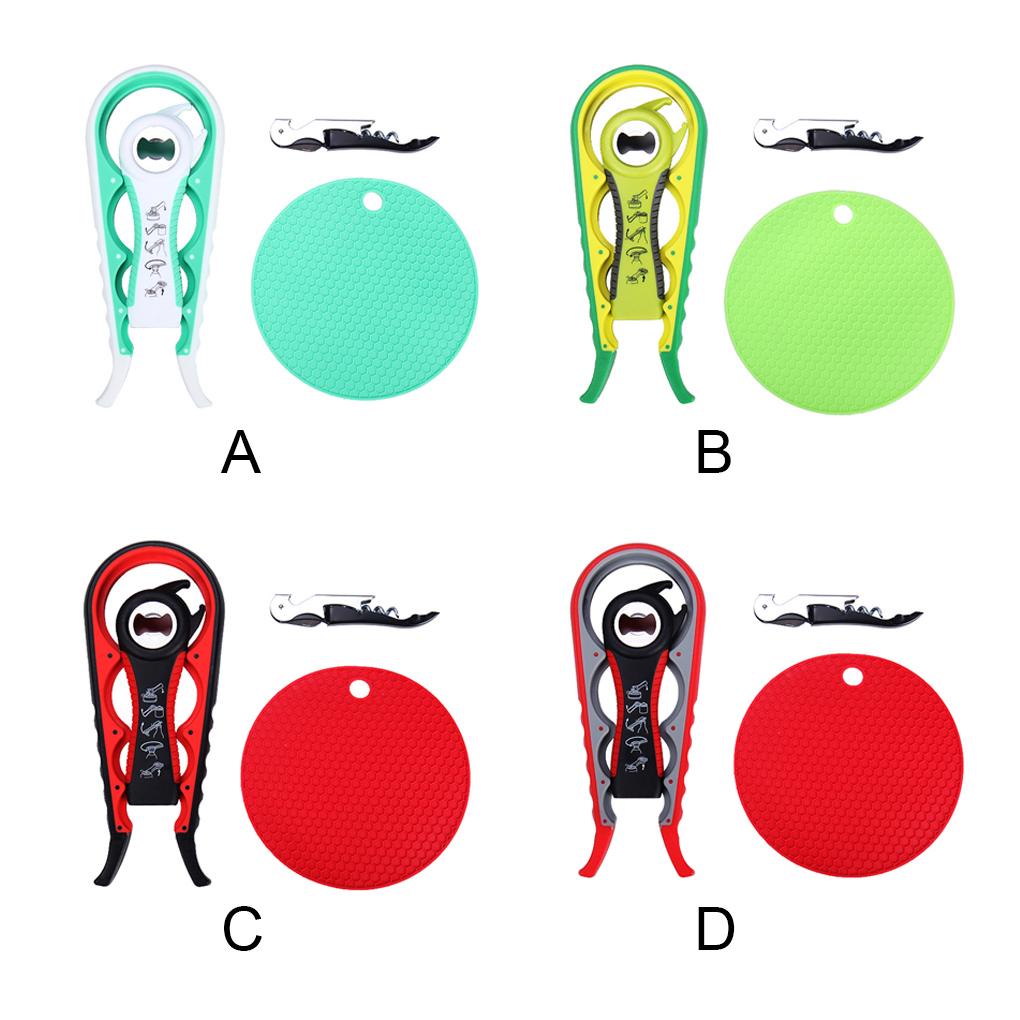 4in1 Pembuka Botol Toples Tutup Can Openers Grippers Safety Handy Screw Manual Serbaguna Lansia Gadget Dapur