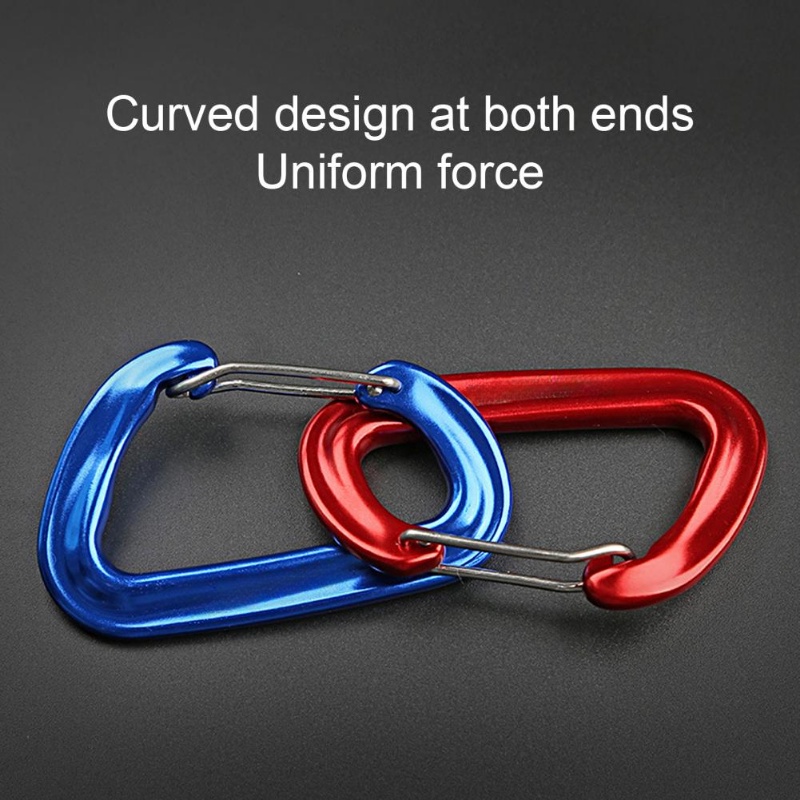 1pc Warna Acak Luar Aluminium Alloy Die-casting Musim Semi Gesper Bentuk D Keselamatan Carabiner Ransel Gantung Snap Hook Gantungan Kunci