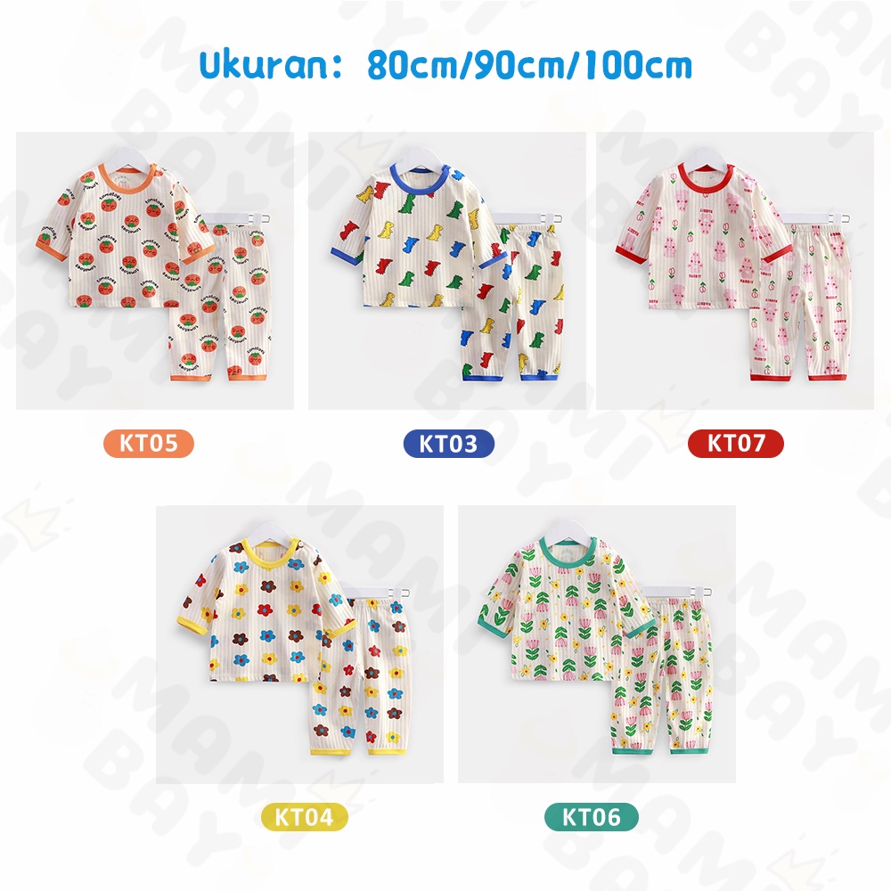 OKEYI Setalan Baju Tidur Anak Import Piyama Lengan Panjang Anak Bayi Lucu