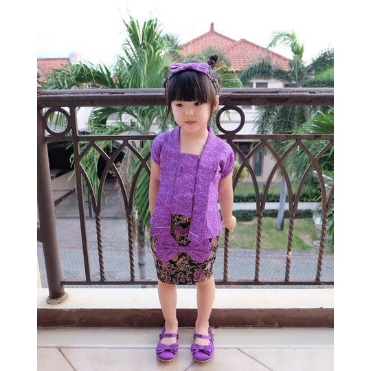 kebaya bayi / kebaya kutu baru / kebaya anak perempuan / ungu - 6 bln - 3 thn, Ungu