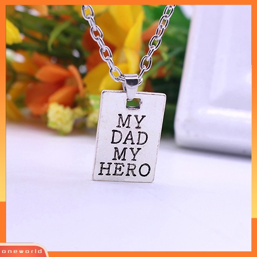 [WOD] 1pc My Dad My Hero Huruf Liontin Rantai Choker Keluarga Cinta Kalung Hadiah