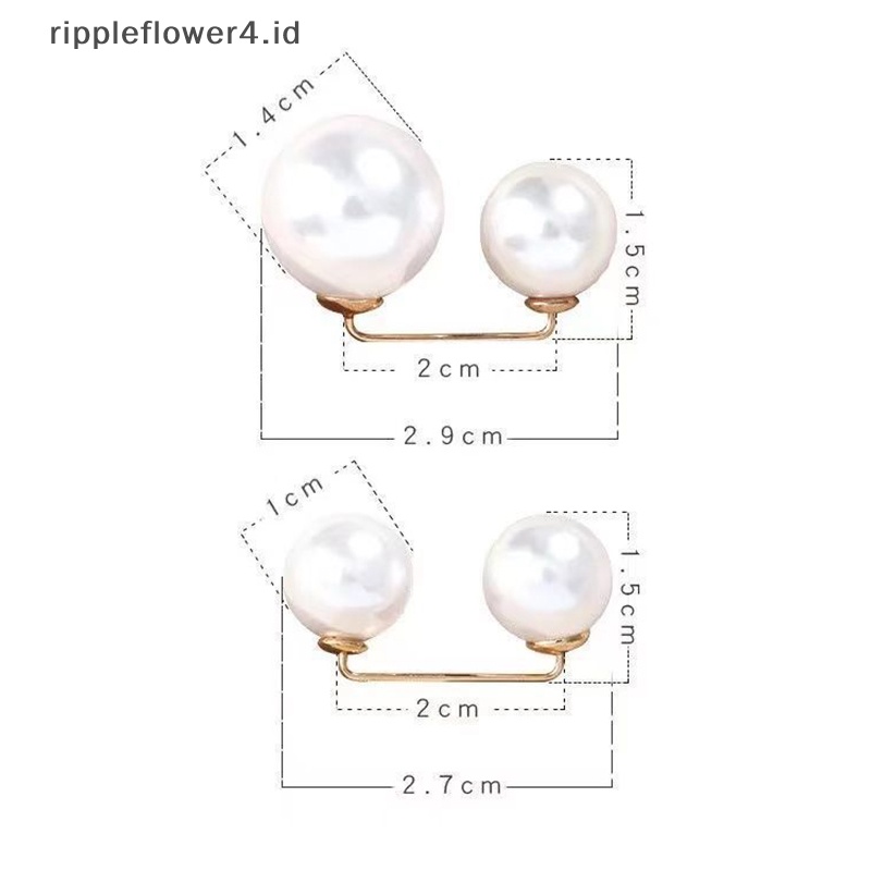 {rippleflower4.id} Bros Bergaya Wanita Pinggang Halus Perubahan Besar Mutiara Kecil Bros Gesper Tetap Pakaian Celana Pinggang Anti Malu Tombol Pin Aksesoris~