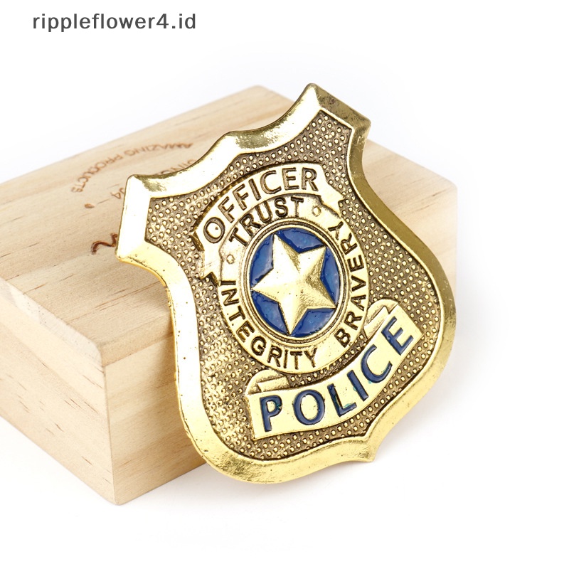 {rippleflower4.id} Aksesoris Film Cosplay Perhiasan Lencana Polisi Bros Pin Anime Film Zootopia Kelinci Judy Police Badge Bros Hadiah~