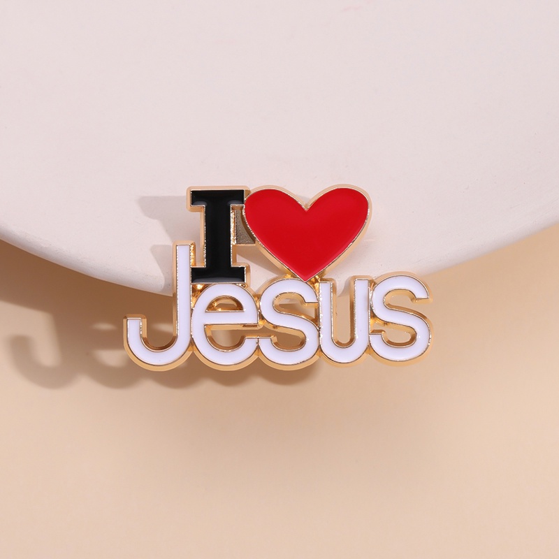 I Love Yesus Logam Enamel Bros Iman Ransel Lencana Kostum Aksesori Hadiah