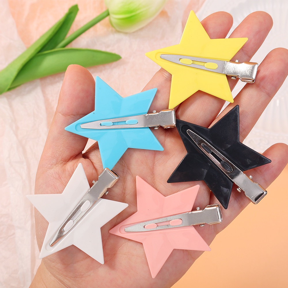 [Harga Grosir]cewek Y2k Gaya Pentagram BB Jepit Populer Aksesoris Rambut Wanita Manis Lucu Permen Warna Poni Samping Rambut Pin Wanita Fashion Korea Bintang Berujung Lima Hair Clip