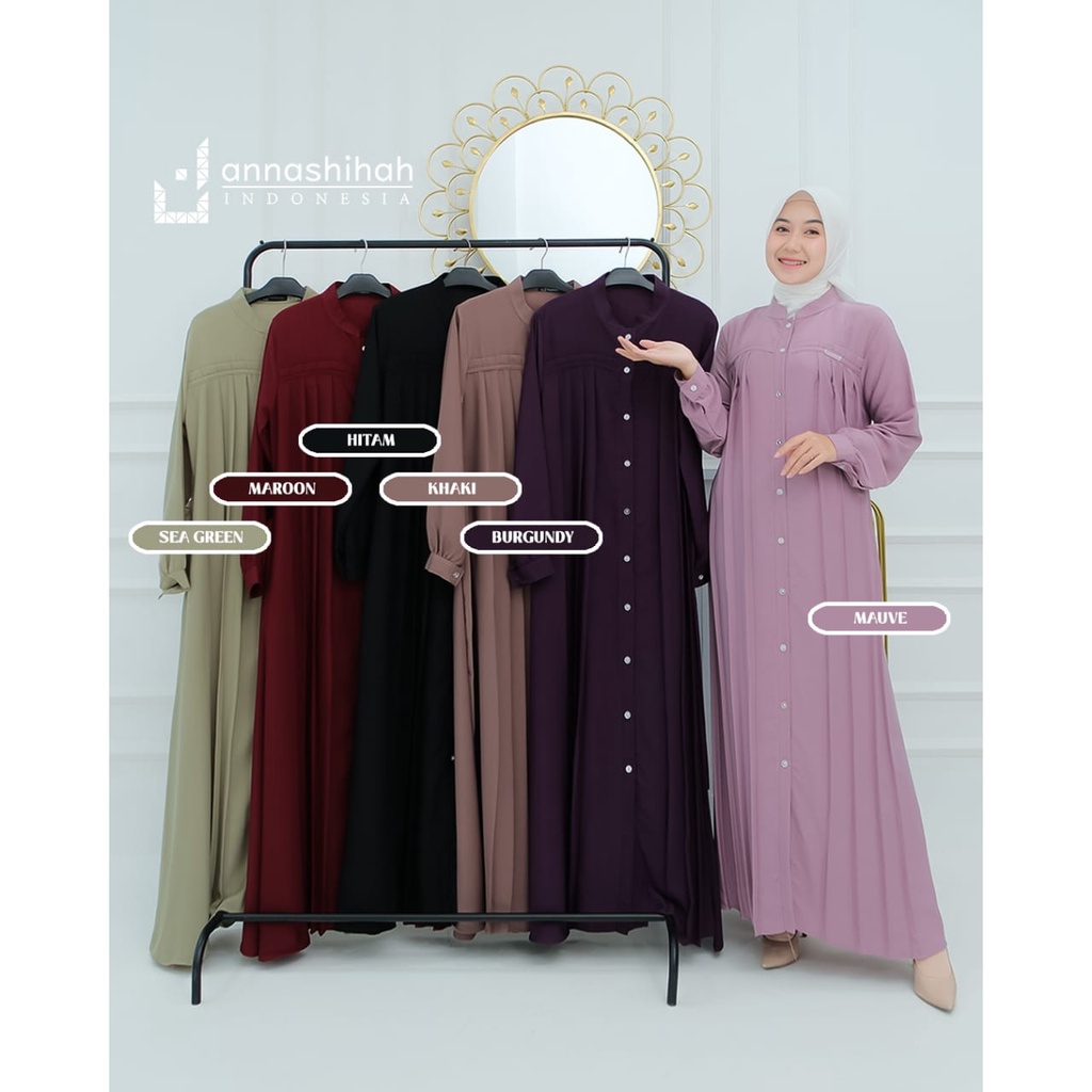 MERONA-GAMIS POLOS YORIS PREMIUM  ANANDA DRESS EXSLUSIVE ANNASIHAH/COD/GAMIS OUTER 2IN1/gamis polos yoris/basic dress wanita muslimah