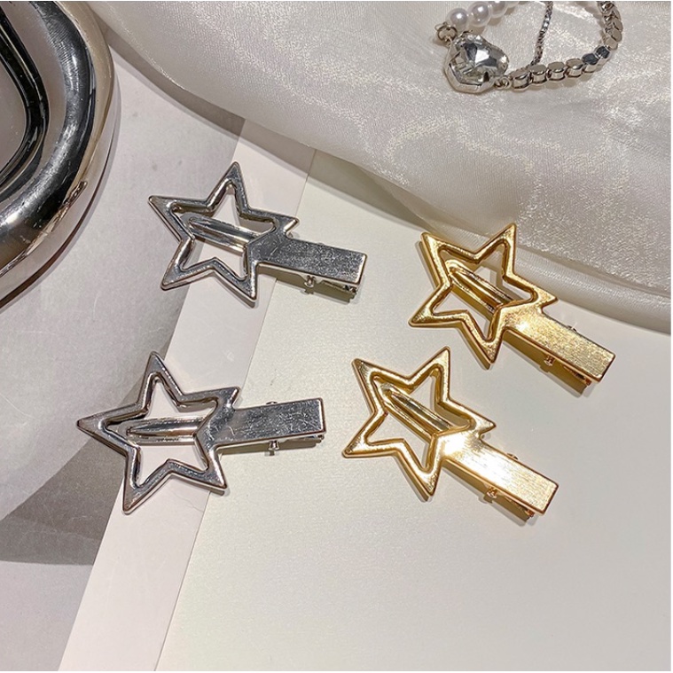 Super Populer Seri Bintang Logam Duckbill Sisi Klip Poni Jepit Rambut Influencer Aksesoris Rambut
