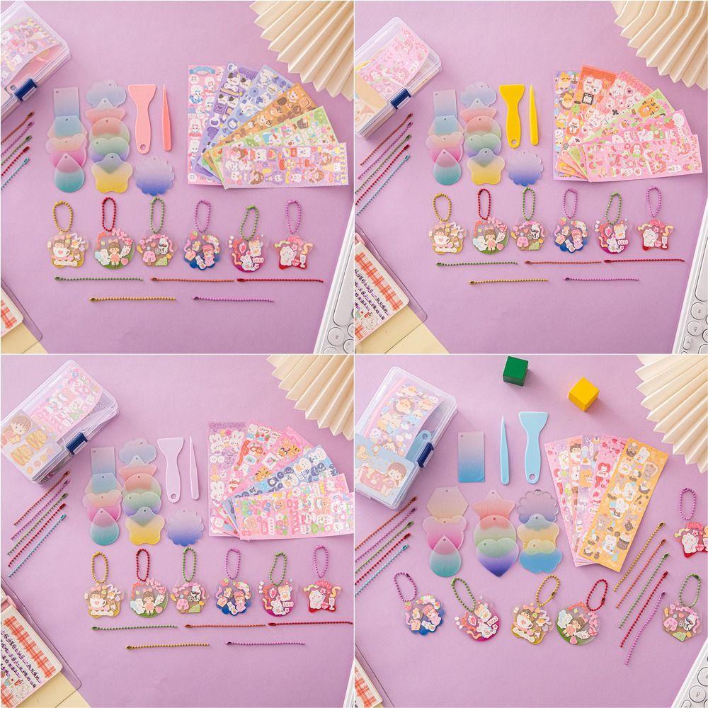 NEEDWAY Needway Goo Card Set Liontin Alat Tulis Gadis Mainan Jurnal Tools Set Tangan Akun Alat Pinset Guka Sticker Set