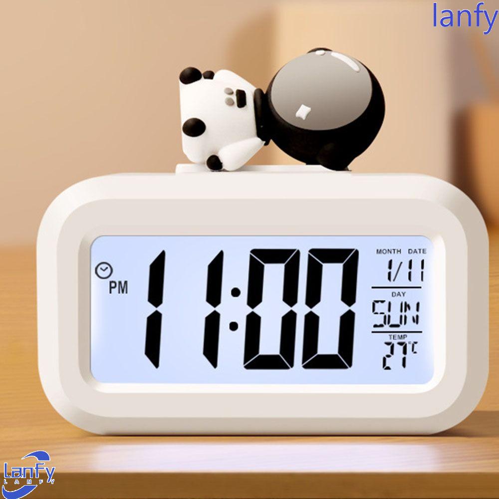 Lanfy Jam Alarm Desktop Musik Backlight Pengaturan Waktu Untuk Belajar Stopwatch Timer Hitung Mundur Tanggal