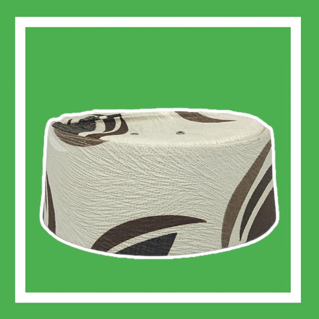 Kopyah Corak Coklat / Kopyah Polos Putih / Peci Putih Polos / Peci Putih Keren