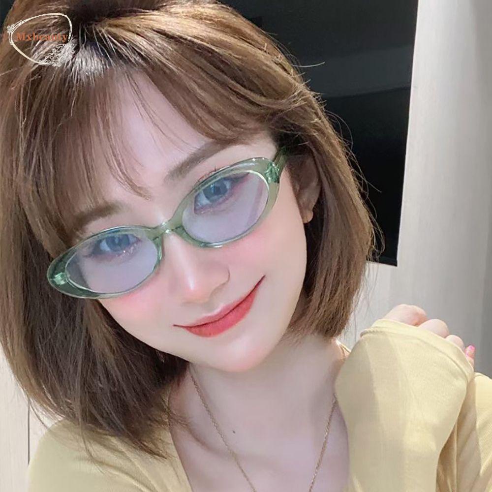 Mxbeauty Kacamata Oval Kaca Mata Anti Radiasi Untuk Wanita UV Protection Protection Glasses Korea Perempuan Pria Kacamata Anti Radiasi Untuk Wanita Sale Padi Kuku Wanita Kacamata