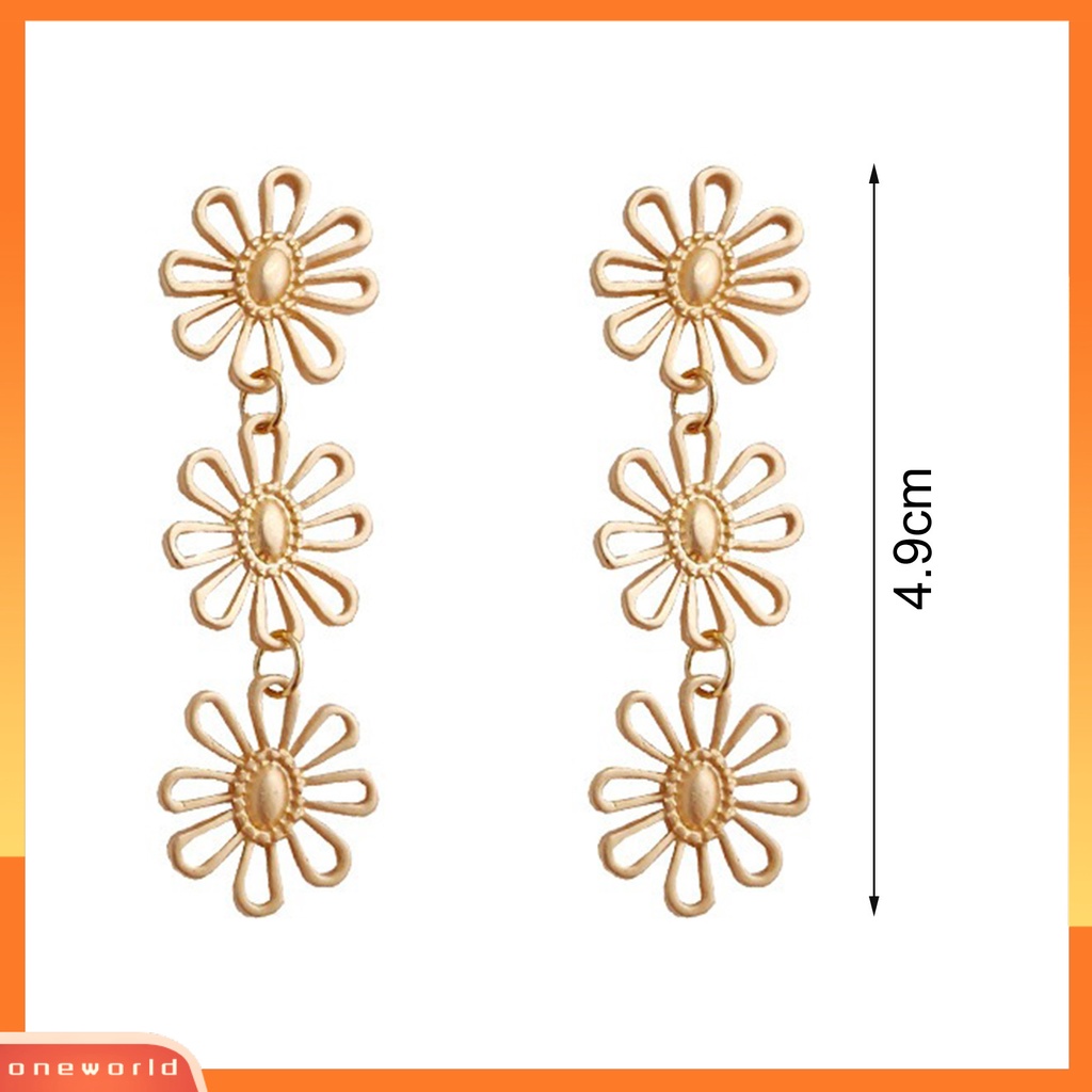 [WOD] 1pasang Anting Pejantan Vintage Panjang Temperamen Berongga Keluar Geometris Hias Hadiah Wanita Gadis Bunga Liontin Drop Earrings Perhiasan Untuk Pakaian Sehari-Hari