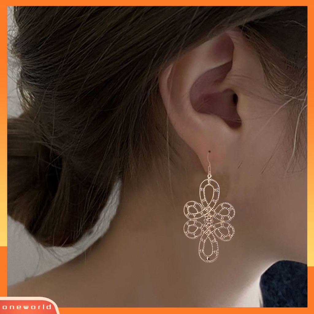 [WOD] 1pasang Anting Menjuntai Bentuk Indah Bahan Alloy Tahan Karat All-Match Gaya China Geometris Kait Anting Hadiah Ulang Tahun