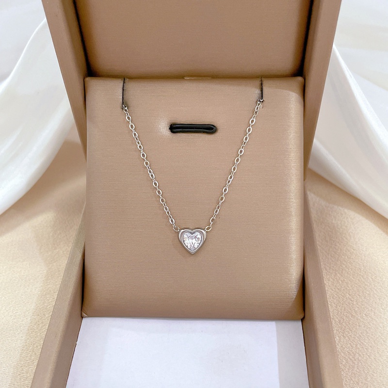 Kalung love zircon titanium stainless steel 316L import harga grosir bisa cod 100% realpic dan boleh retur