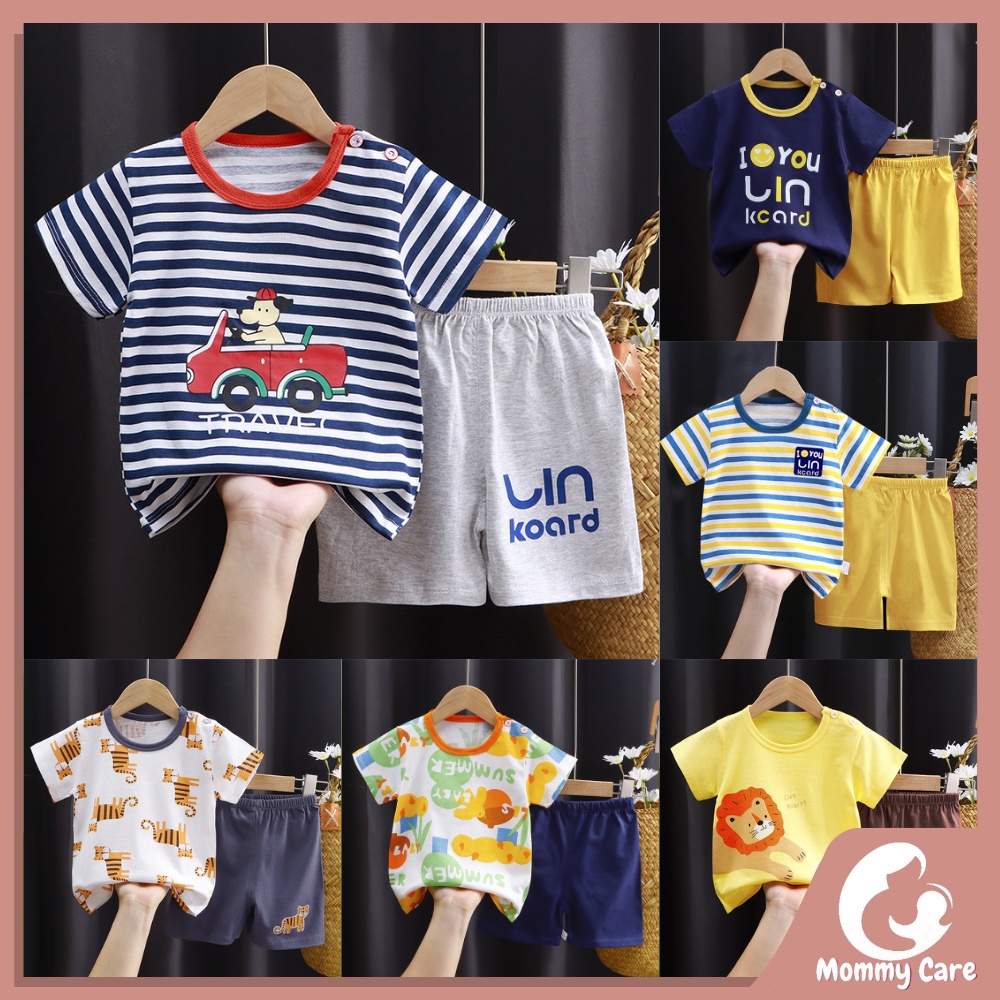 MOMMYCARE SETELAN BAJU BAYI LENGAN PENDEK IMPORT UMUR 0 6 TAHUN CELANA BAJU ANAK SETELAN LENGAN PENDEK #B225 - #B230