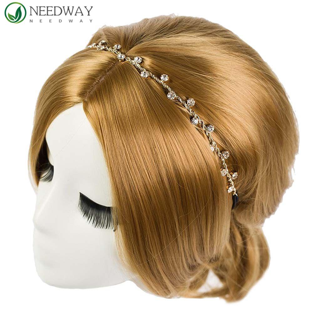 Needway Rambut Hoop Charms Fashion Pesta Pernikahan Berlian Imitasi Gadis Hairband