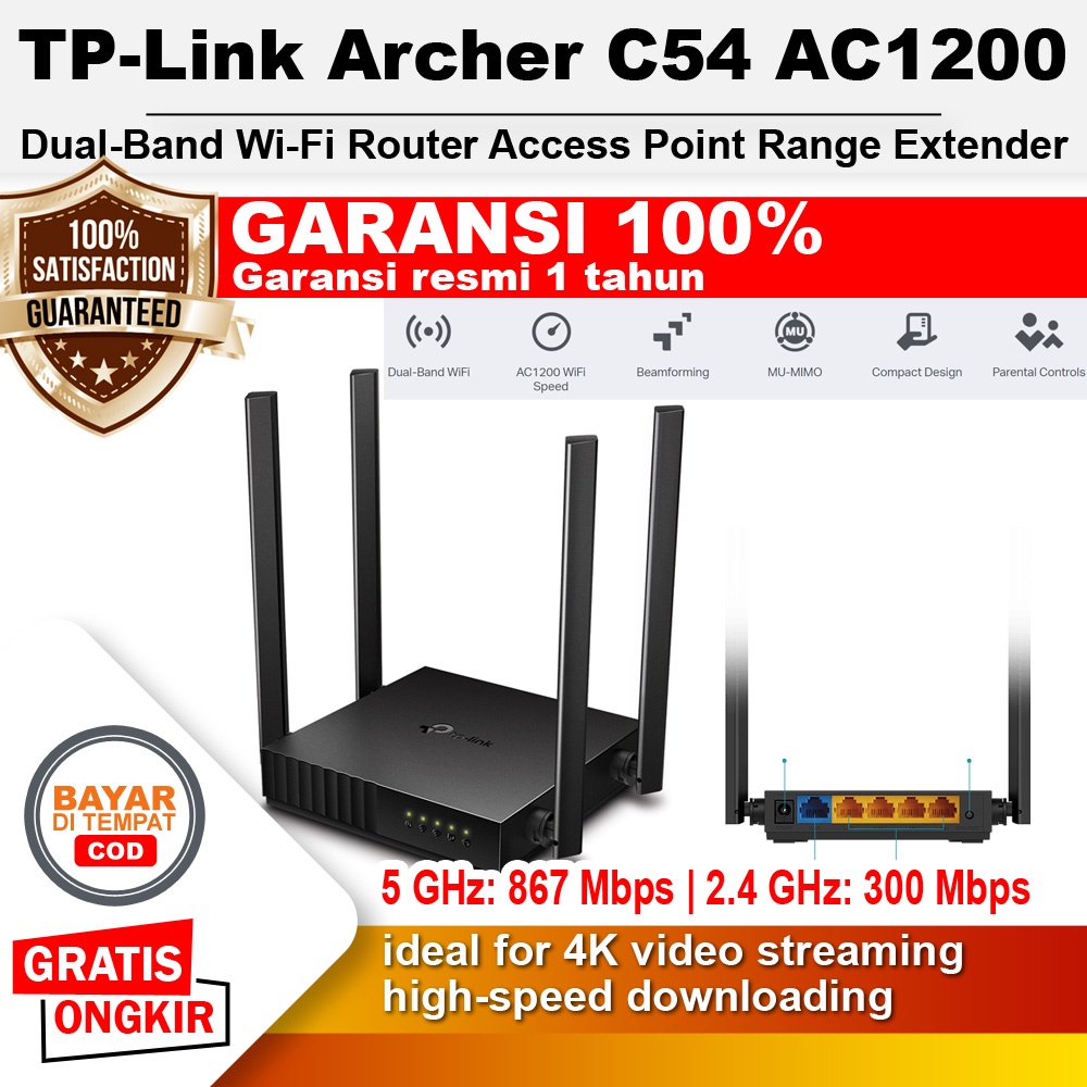 TP-Link Archer C54 AC1200 Dual-Band Wi-Fi Router Access Point Range Extender Wifi Repeater