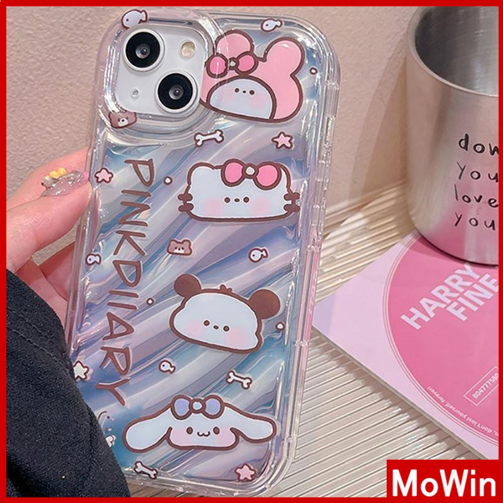 Case iPhone 14 Pro Max iPhone Case Laser Reflektif Bening Case TPU Soft Case Airbag Tahan Guncangan Lucu Kartun Kompatibel dengan iPhone 13 Pro Max 12 Pro Max 11 Xr X Max 7Plus 8Plus