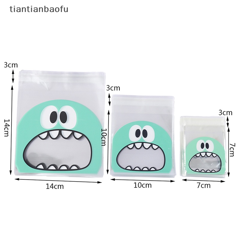 [tiantianbaofu] 100pcs Kantong Plastik Transparan Permen Cookie Self Adhesive Pouch Untuk Butik Pesta