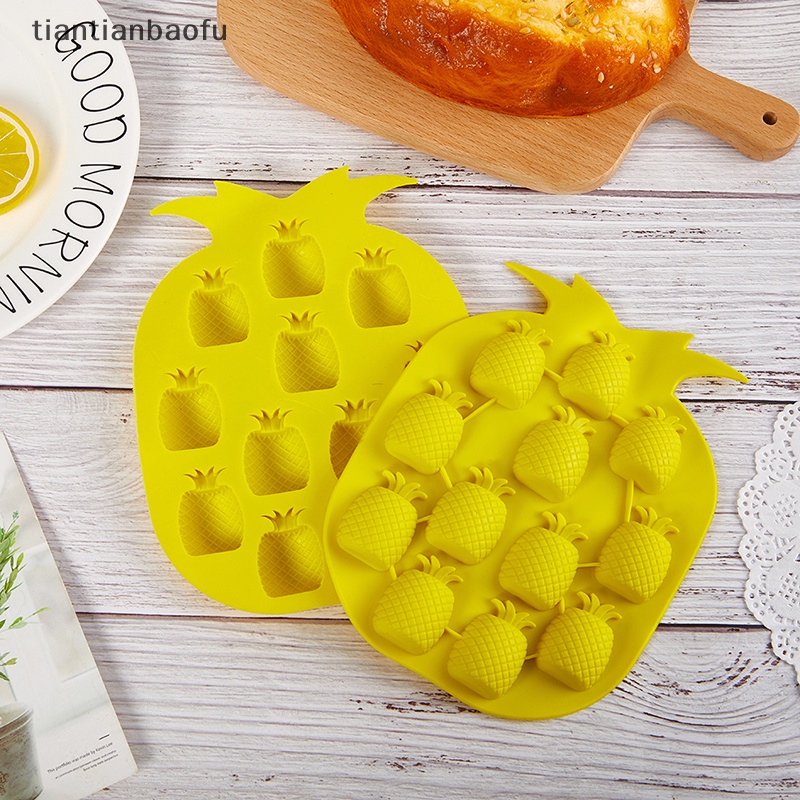 [tiantianbaofu] Diy Pineapple Ice Cube Ball Mold Tray Silikon Sphere Mold Bar Whiskey Cocktails Boutique