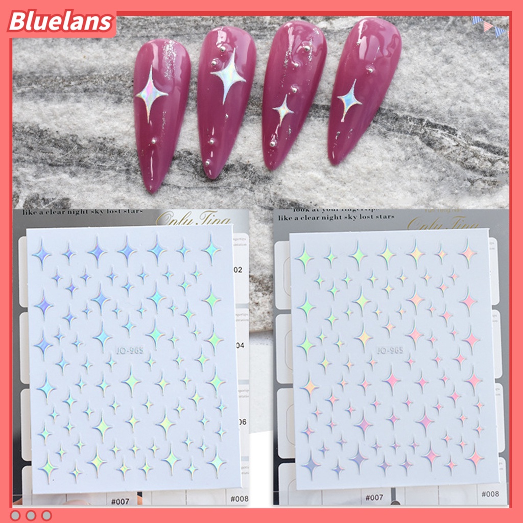 [BLM] Stiker Nail Art Mudah Tempel DIY Stiker Kuku Aurora Hati Bahan Plastik Untuk Wanita