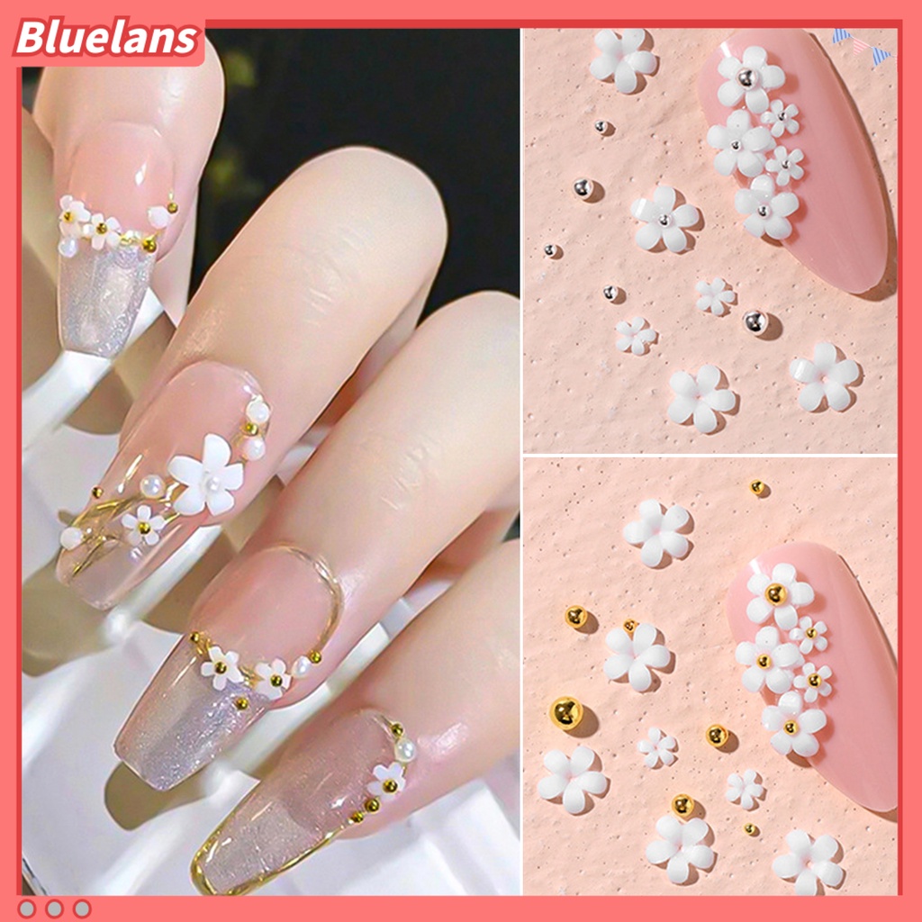 [BLM] 1kotak Hiasan Kuku Mudah Di Aplikasikan Resin 5kelopak Bentuk Bunga DIY Nail Decal Manicure Tool Untuk Digunakan Di Rumah