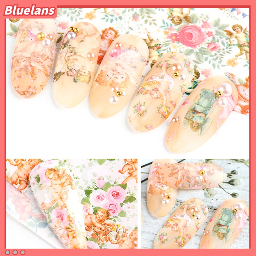 [BLM] 10pcs Stiker Kuku Motif Cupid Tahan Lama DIY Transfer Cupid Manicure Decor Untuk Wanita