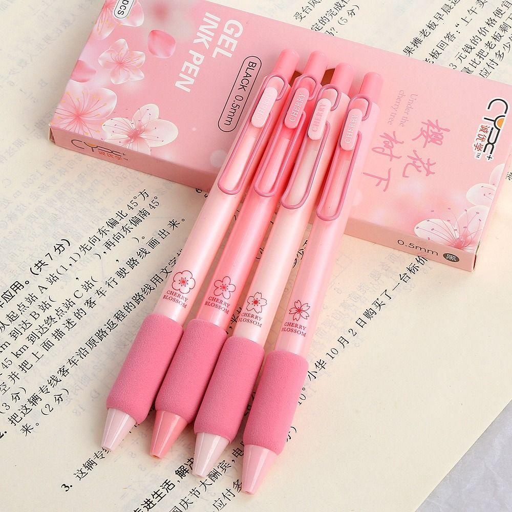 TOP 4pcs Gel Pen Lucu Untuk Menulis Kreatif Alat Tulis Pena Netral 0.5mm