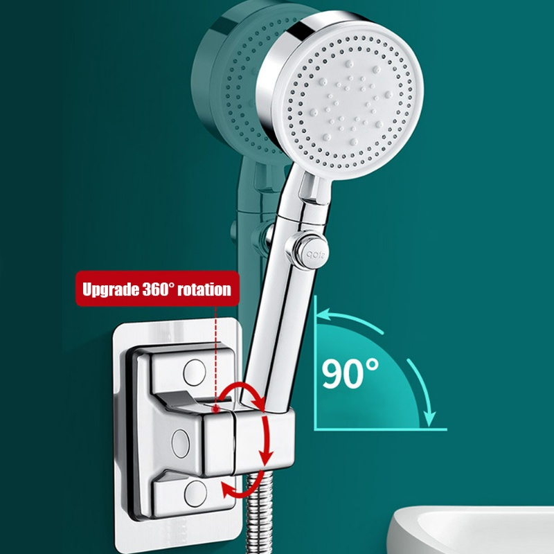 Adjustable Punch Free Shower Head Holder/ Braket Stand Shower Tempel Dinding/ Aksesoris Perlengkapan Kamar Mandi