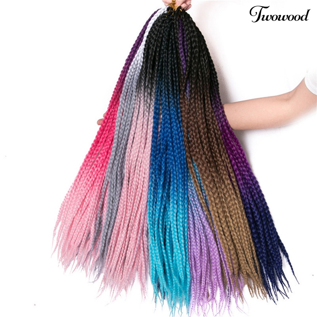 Twowood 60cm Hair Extension Rambut Palsu Blok Warna Kepang Untuk Club