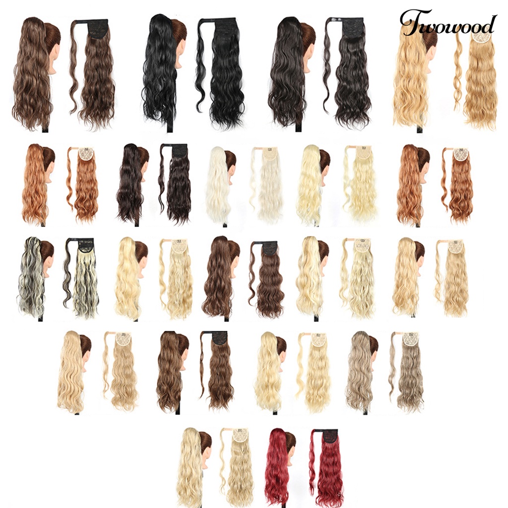 Twowood Ponytail Wig Non-dropable Natural Nonknot Berbulu Styling Rambut Pengikat Tape Perempuan Tak Terlihat Realistis Palsu Keriting Rambut Pemodelan Pasokan